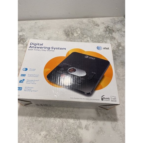 Answering Machine System AT&T Time/Day Stamp Black 1739 Bilingual Eng French - Picture 1 of 2